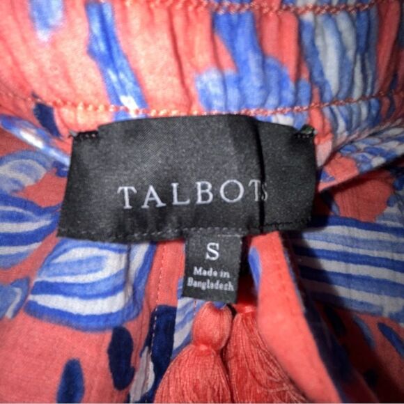 Talbots Gauze Underwater Vision Print Button Down Tunic Shirt And Pant Set - Picture 9 of 15